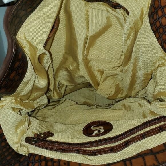 Cole Haan G Series Leather Reptile Embossed Bag Shoulder Tote Handbag WOMEN'S - Picture 12 of 16